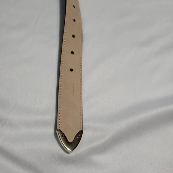 KHAITE Dark Brown Suede Belt with Gold Buckle. # K2 main image 8